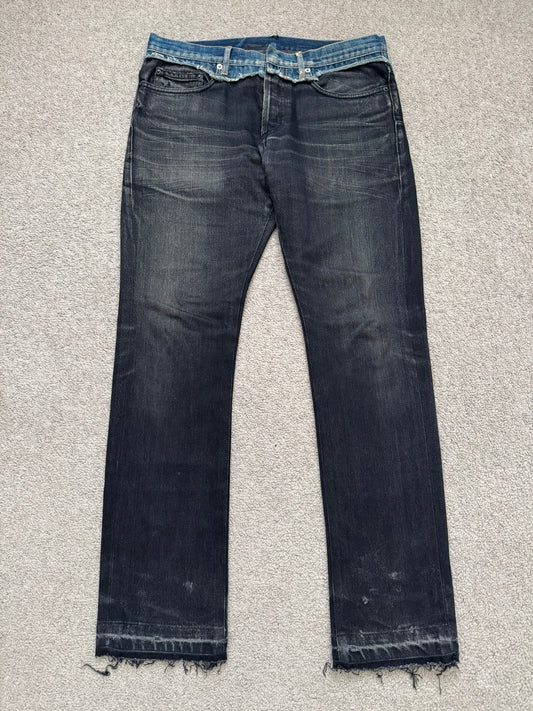 AW06 Dior Homme by Hedi Slimane Cummerbund Denim Jeans
