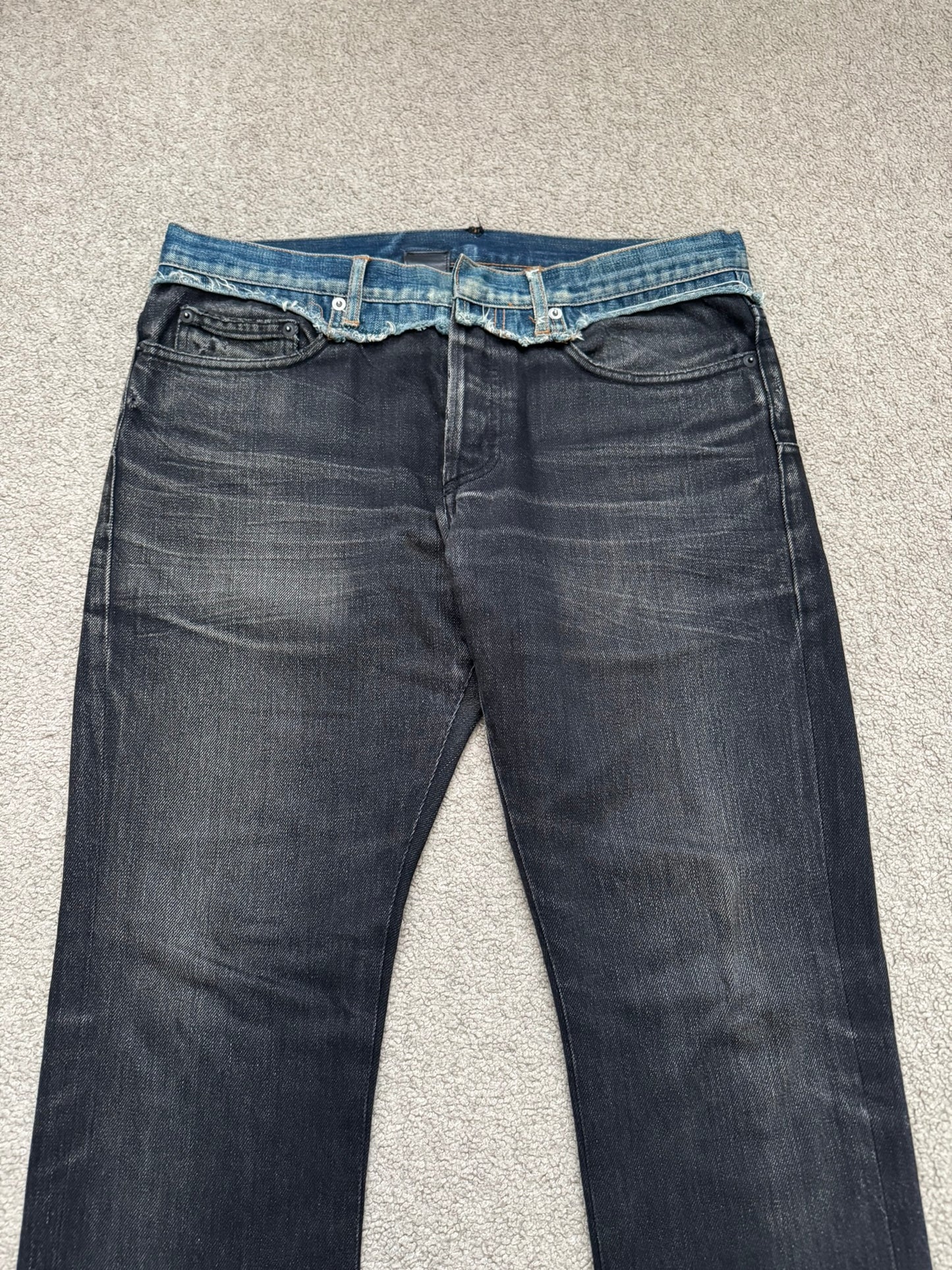 AW06 Dior Homme by Hedi Slimane Cummerbund Denim Jeans