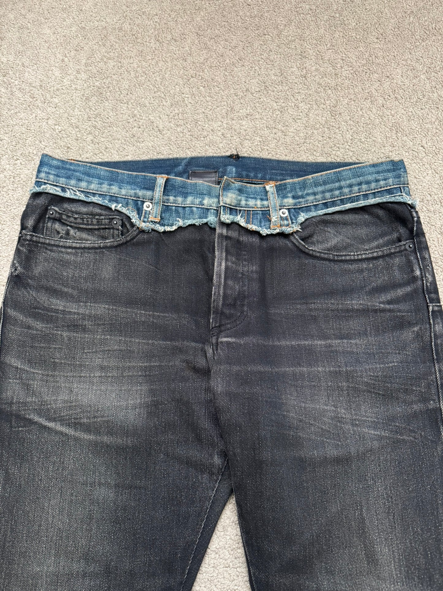 AW06 Dior Homme by Hedi Slimane Cummerbund Denim Jeans