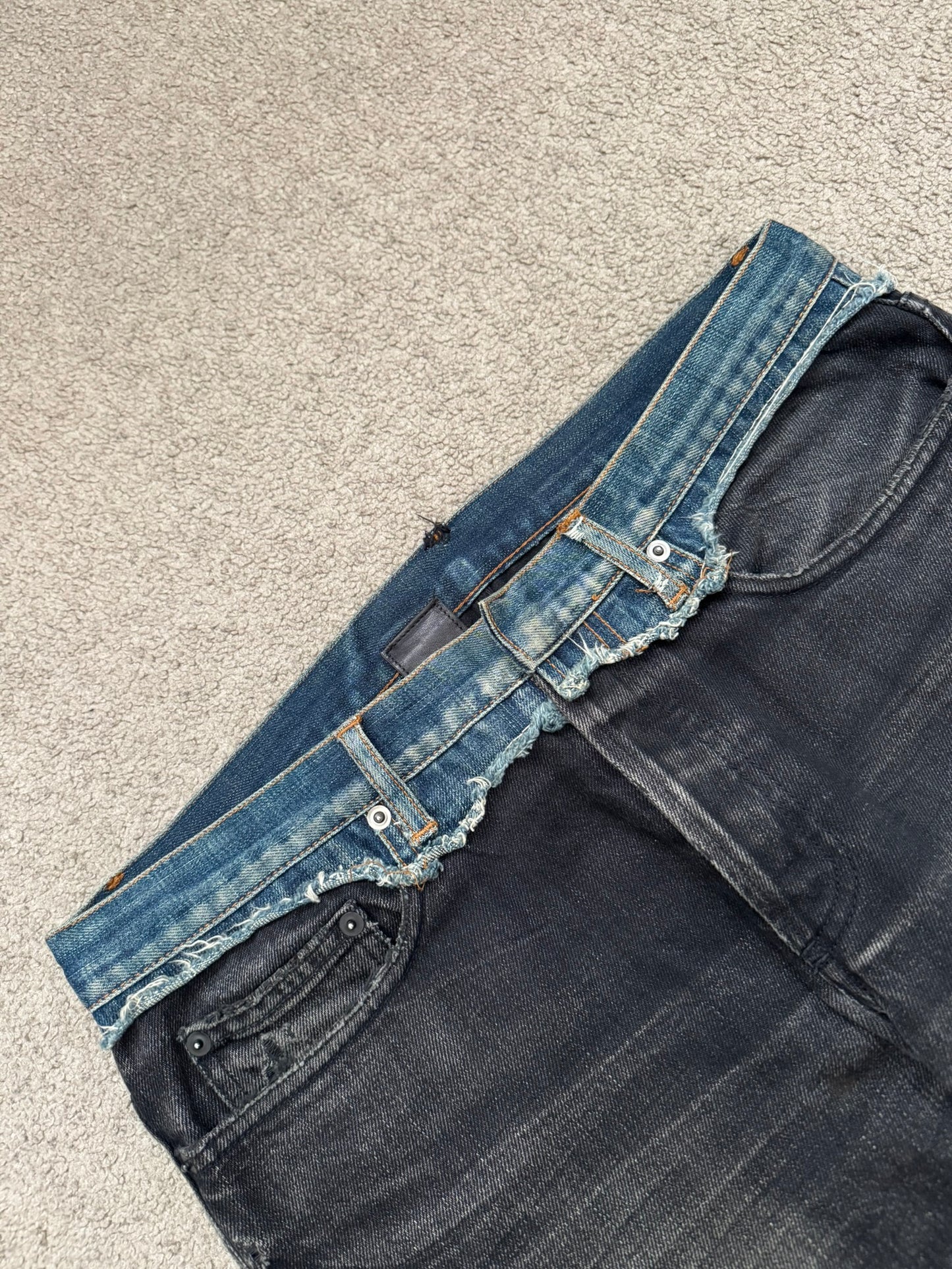 AW06 Dior Homme by Hedi Slimane Cummerbund Denim Jeans