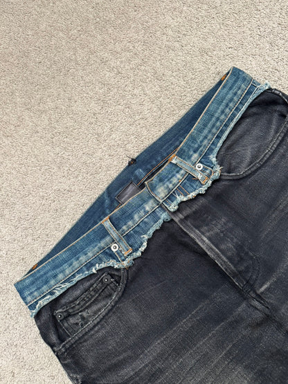 AW06 Dior Homme by Hedi Slimane Cummerbund Denim Jeans