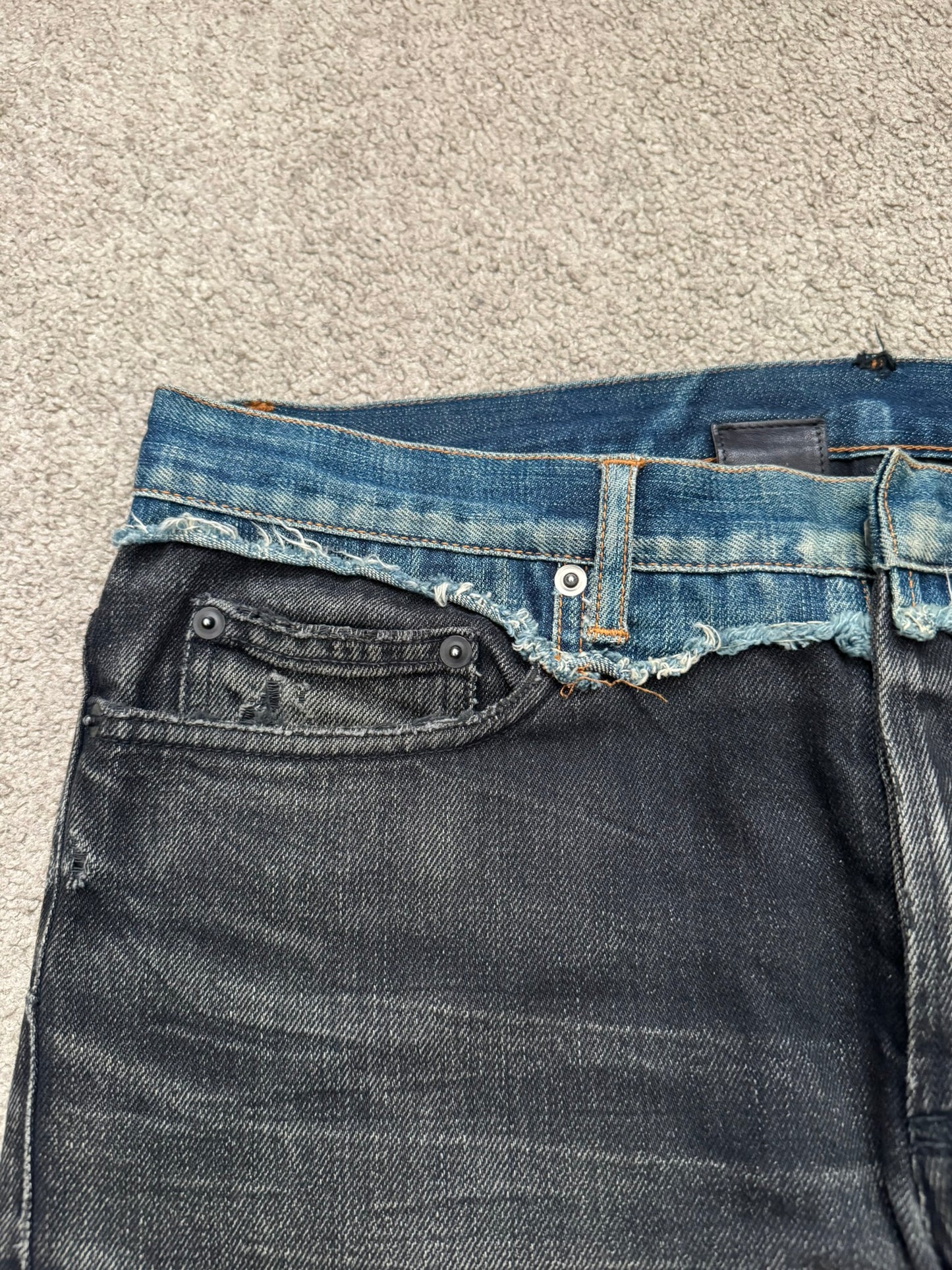 AW06 Dior Homme by Hedi Slimane Cummerbund Denim Jeans