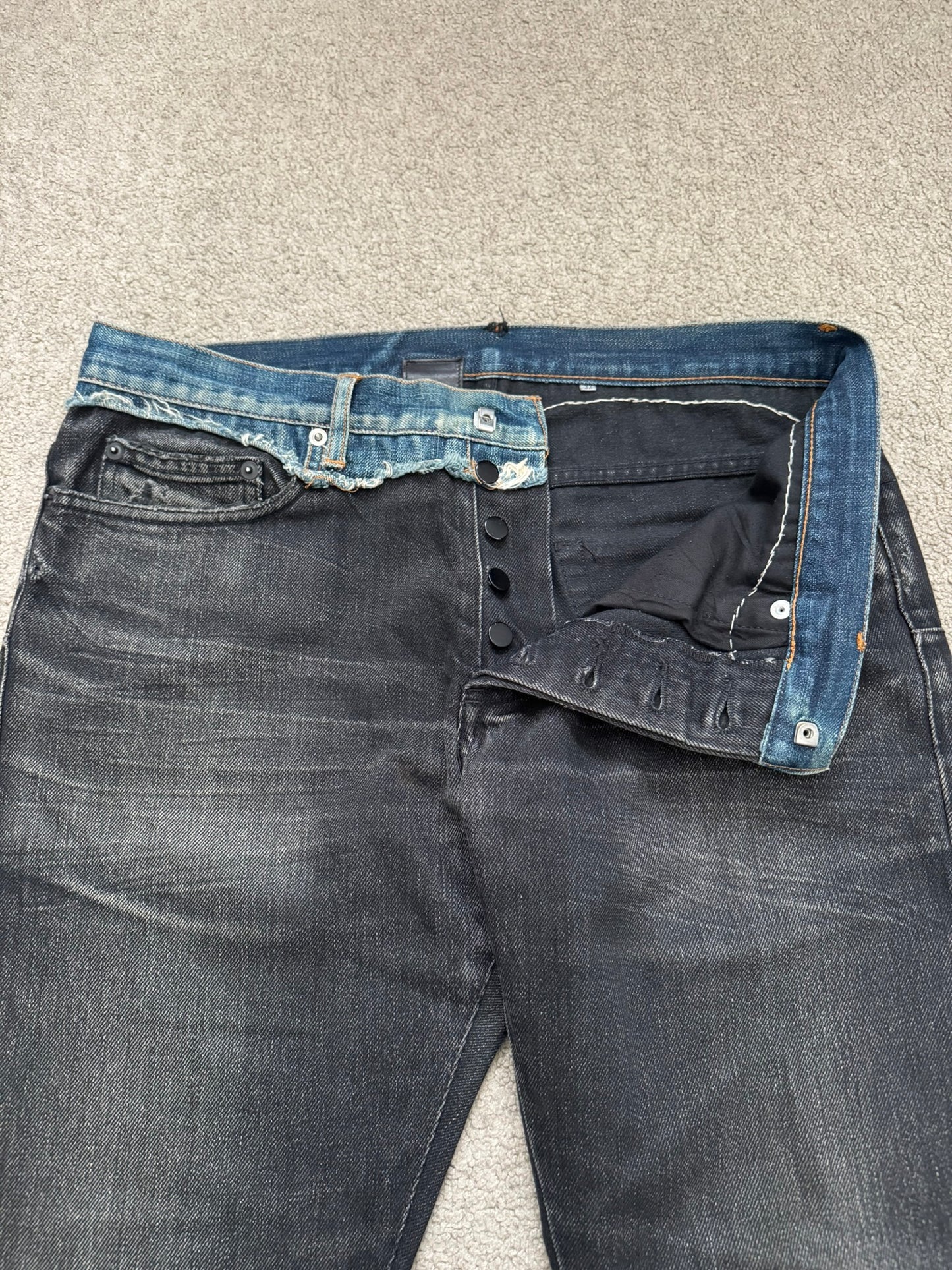 AW06 Dior Homme by Hedi Slimane Cummerbund Denim Jeans