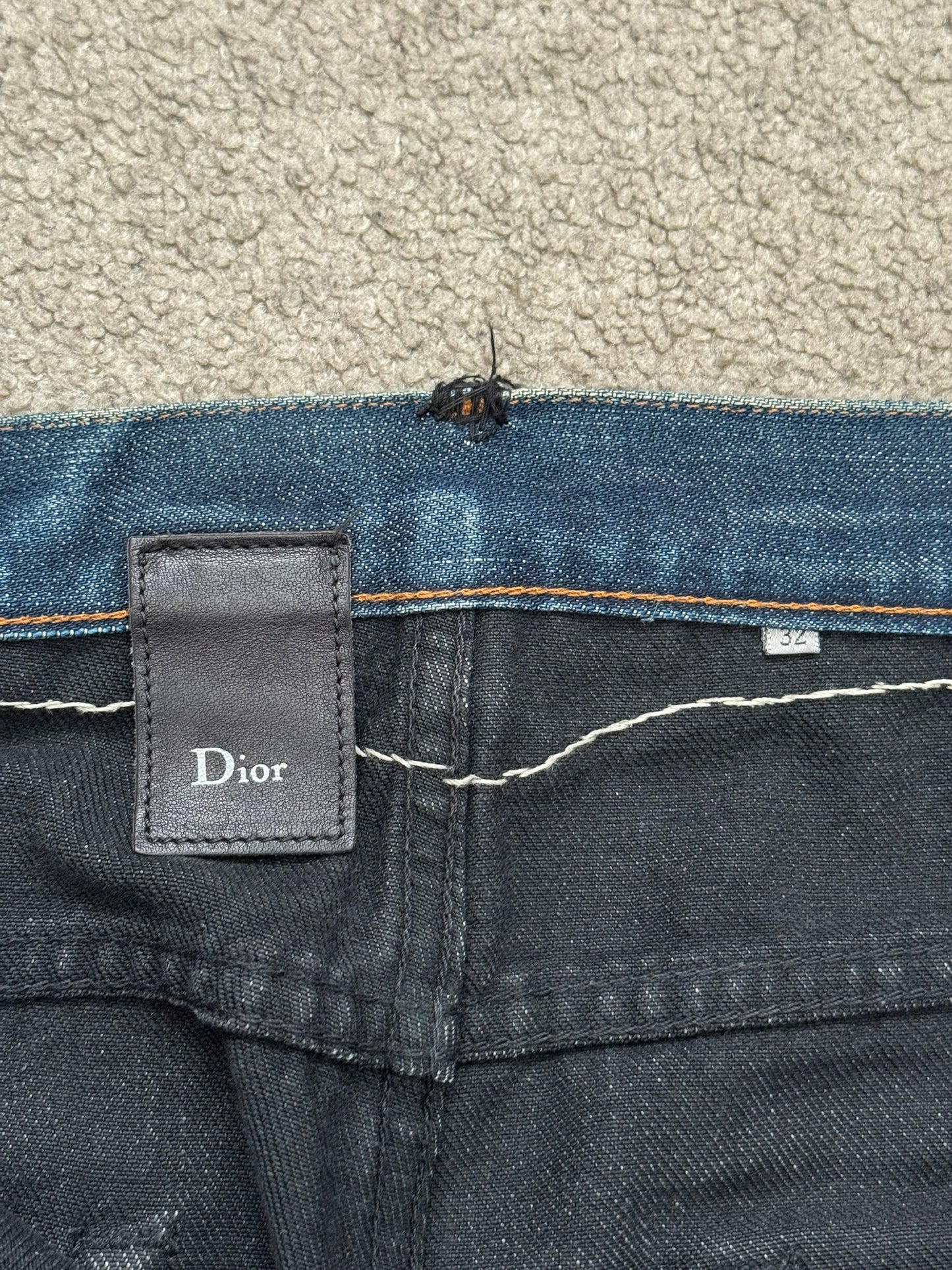 AW06 Dior Homme by Hedi Slimane Cummerbund Denim Jeans