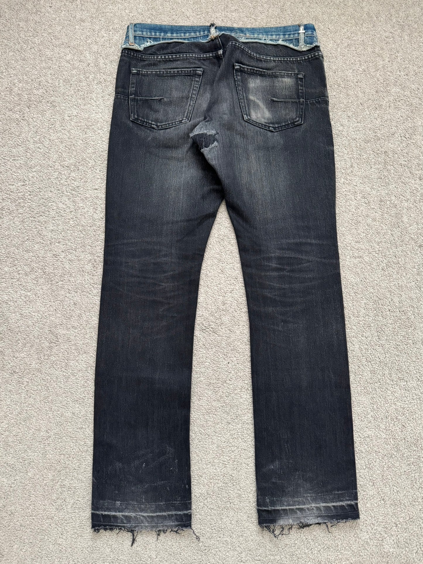 AW06 Dior Homme by Hedi Slimane Cummerbund Denim Jeans
