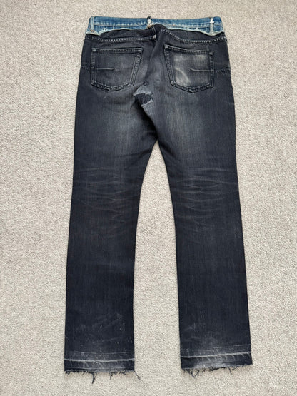 AW06 Dior Homme by Hedi Slimane Cummerbund Denim Jeans