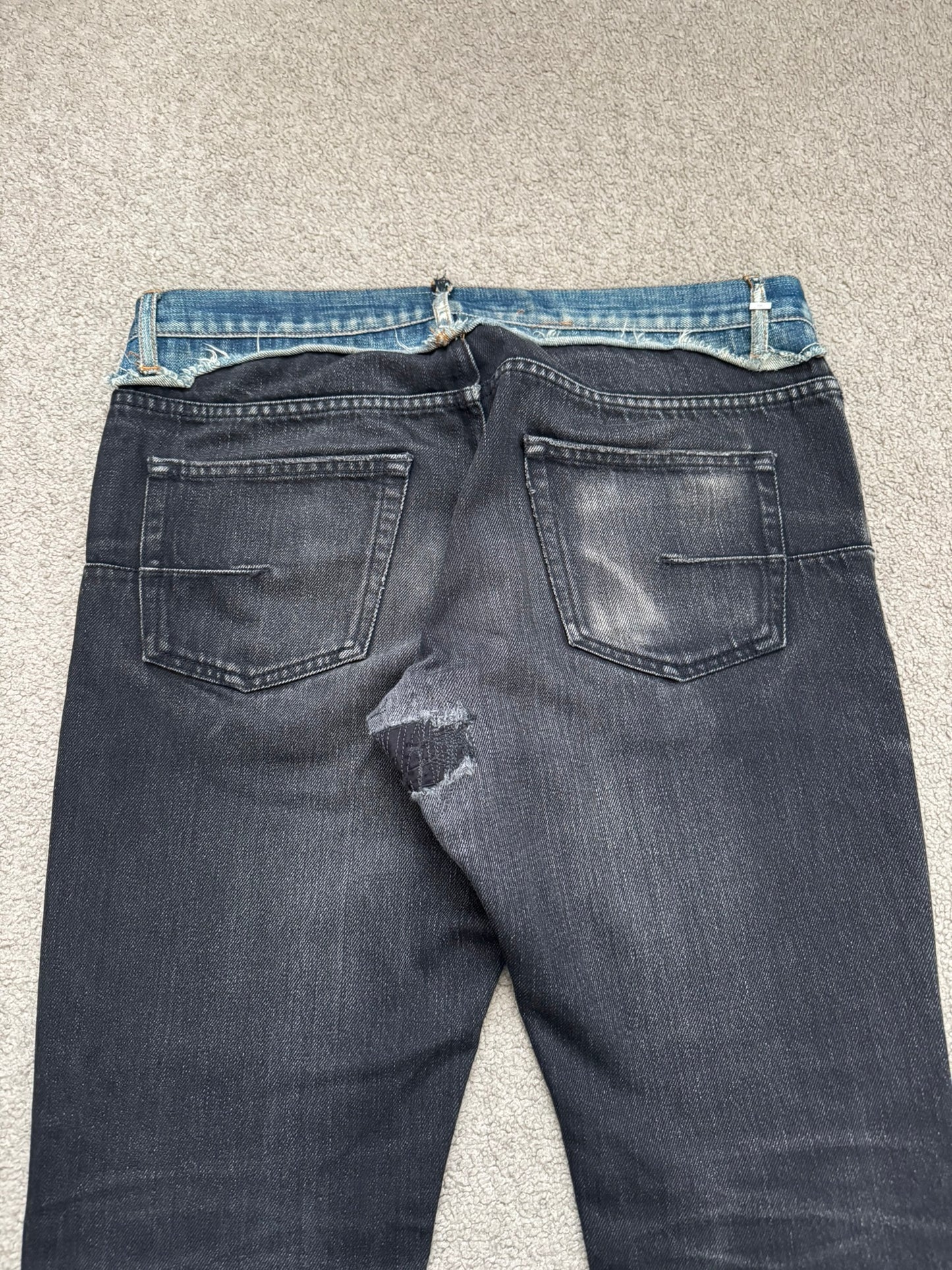 AW06 Dior Homme by Hedi Slimane Cummerbund Denim Jeans
