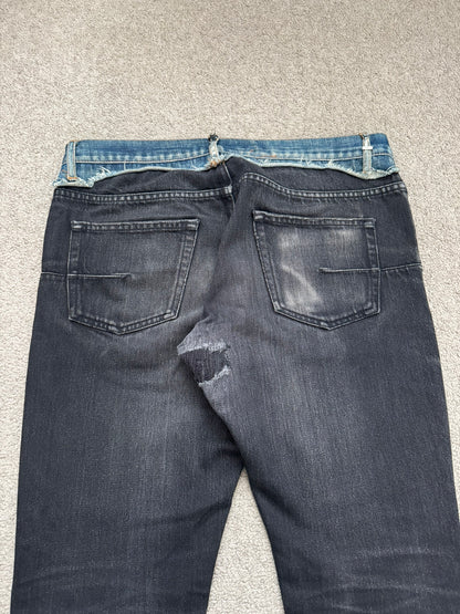 AW06 Dior Homme by Hedi Slimane Cummerbund Denim Jeans
