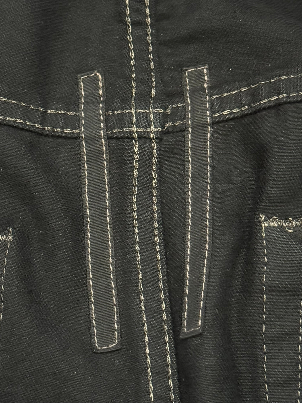 SS13 Rick Owens DRKSHDW Black Waxed Detroit Cut Denim Jeans