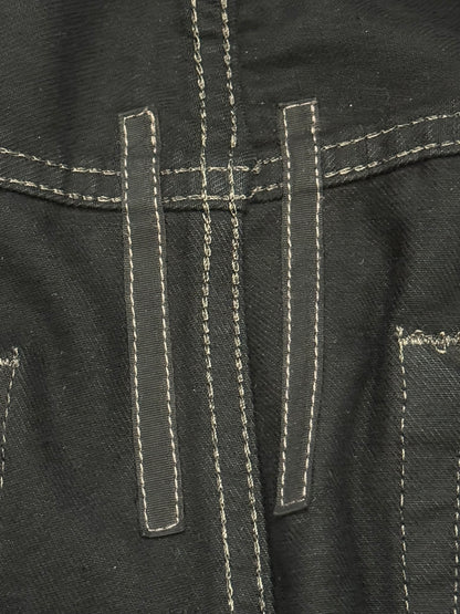 SS13 Rick Owens DRKSHDW Black Waxed Detroit Cut Denim Jeans