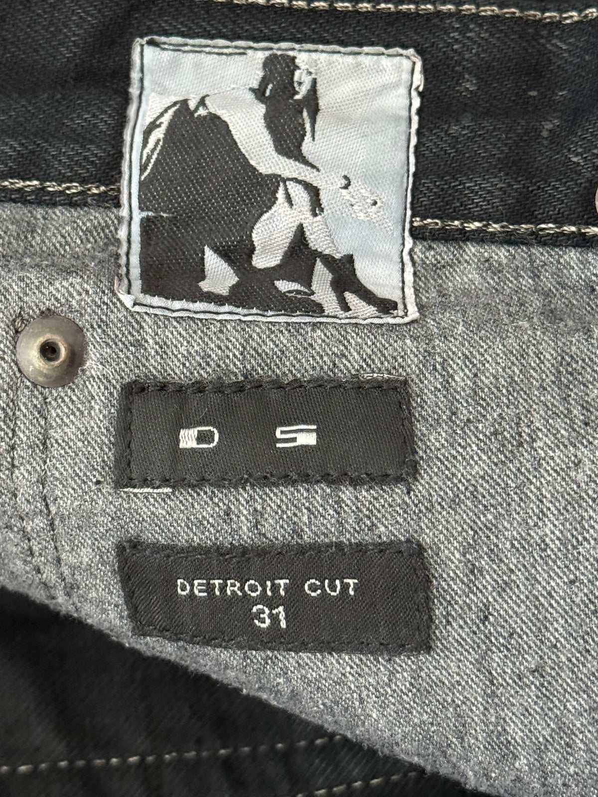 SS13 Rick Owens DRKSHDW Black Waxed Detroit Cut Denim Jeans