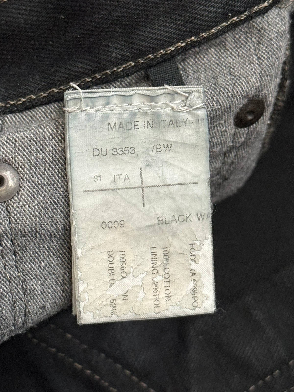 SS13 Rick Owens DRKSHDW Black Waxed Detroit Cut Denim Jeans