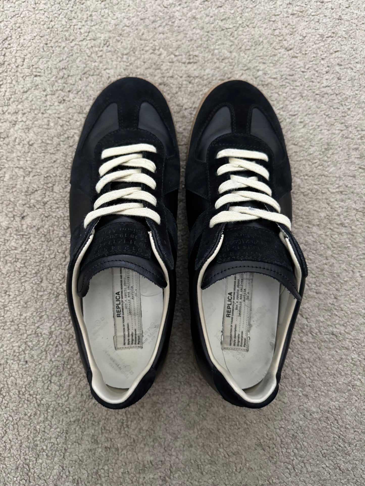 Maison Margiela Replica Black/Gum GAT Low Top Sneakers