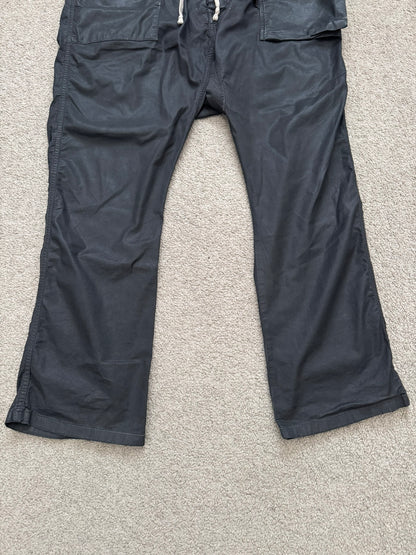 SS14 Rick Owens DRKSHDW Black Mineral Waxed Memphis Cargo Pants