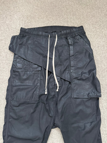 SS14 Rick Owens DRKSHDW Black Mineral Waxed Memphis Cargo Pants