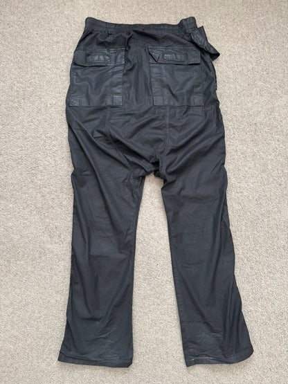 SS14 Rick Owens DRKSHDW Black Mineral Waxed Memphis Cargo Pants