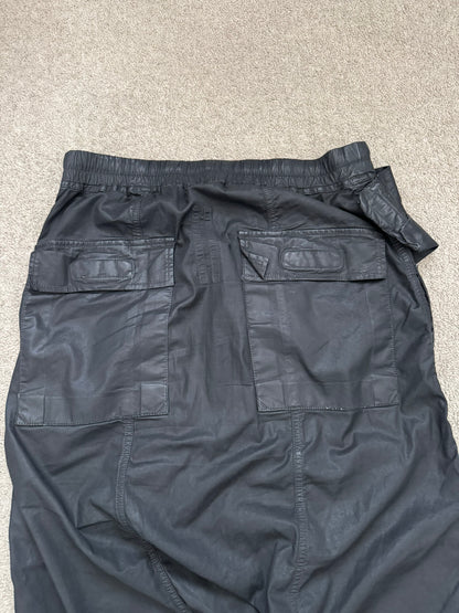 SS14 Rick Owens DRKSHDW Black Mineral Waxed Memphis Cargo Pants