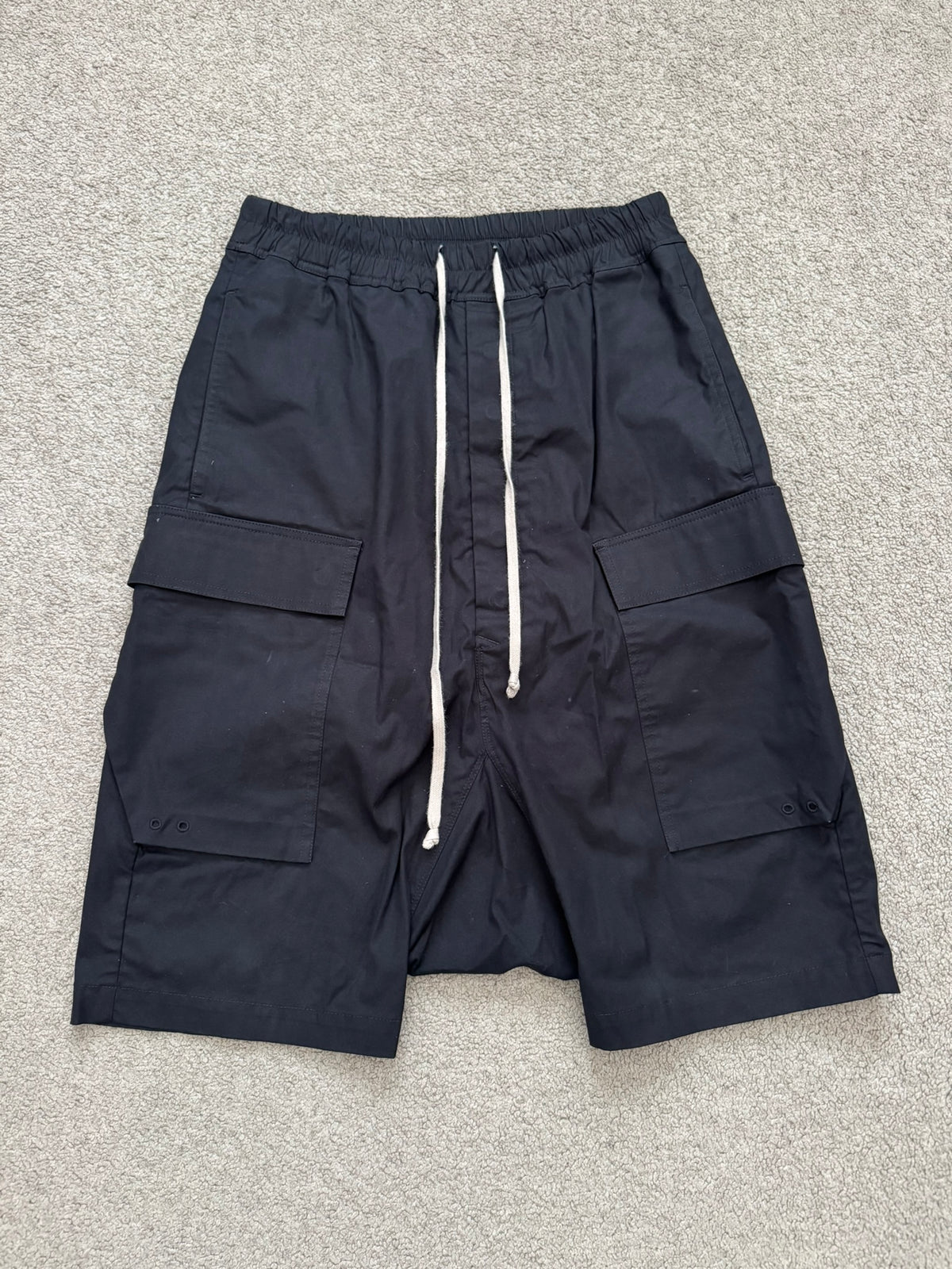 FW17 Rick Owens DRKSHDW "Glitter" Black Cargo Pods Shorts