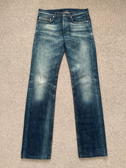 AW08 Dior Homme by Kris Van Assche "Day Off" Faded Blue Denim Jeans