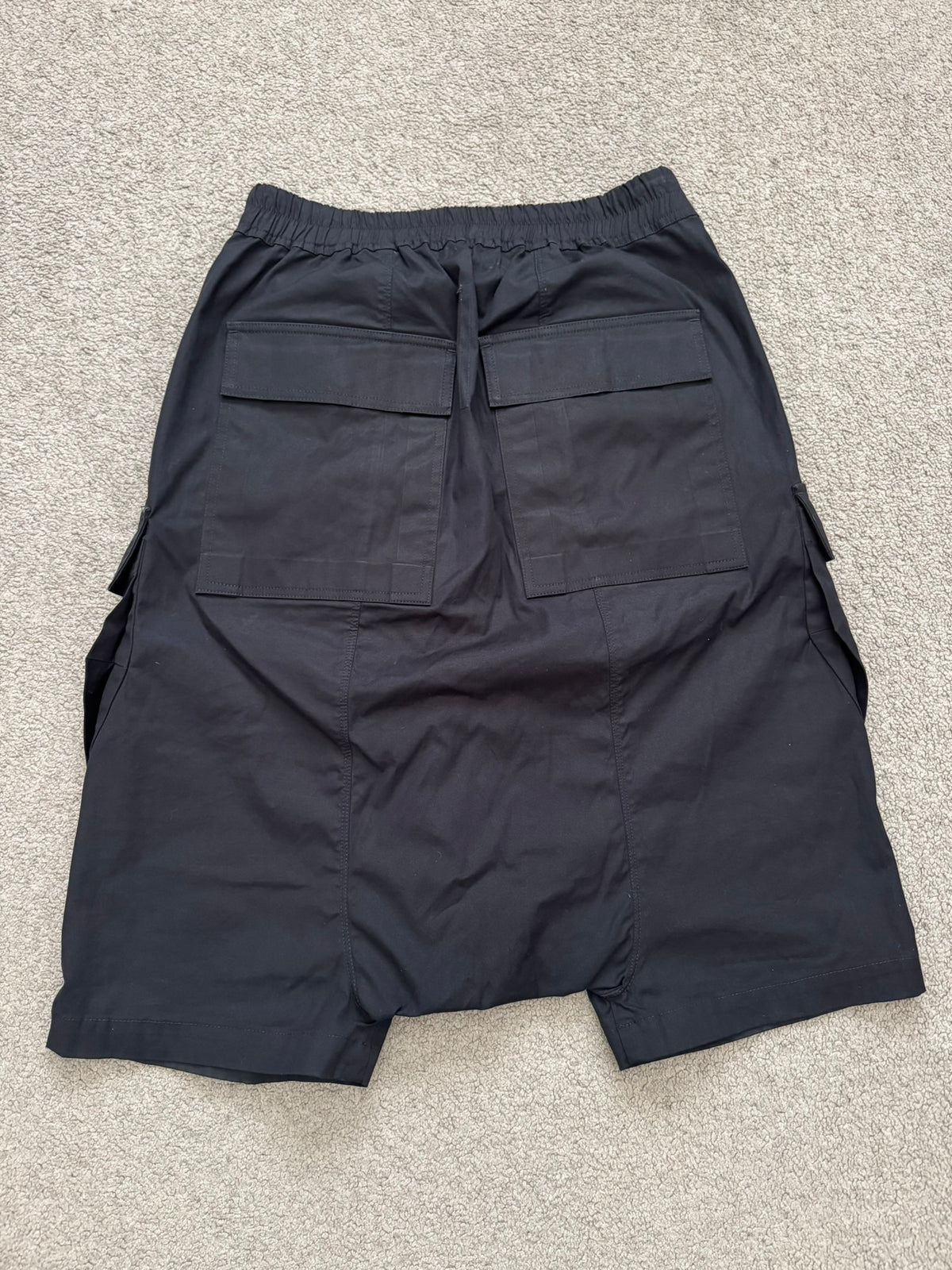 FW17 Rick Owens DRKSHDW "Glitter" Black Cargo Pods Shorts