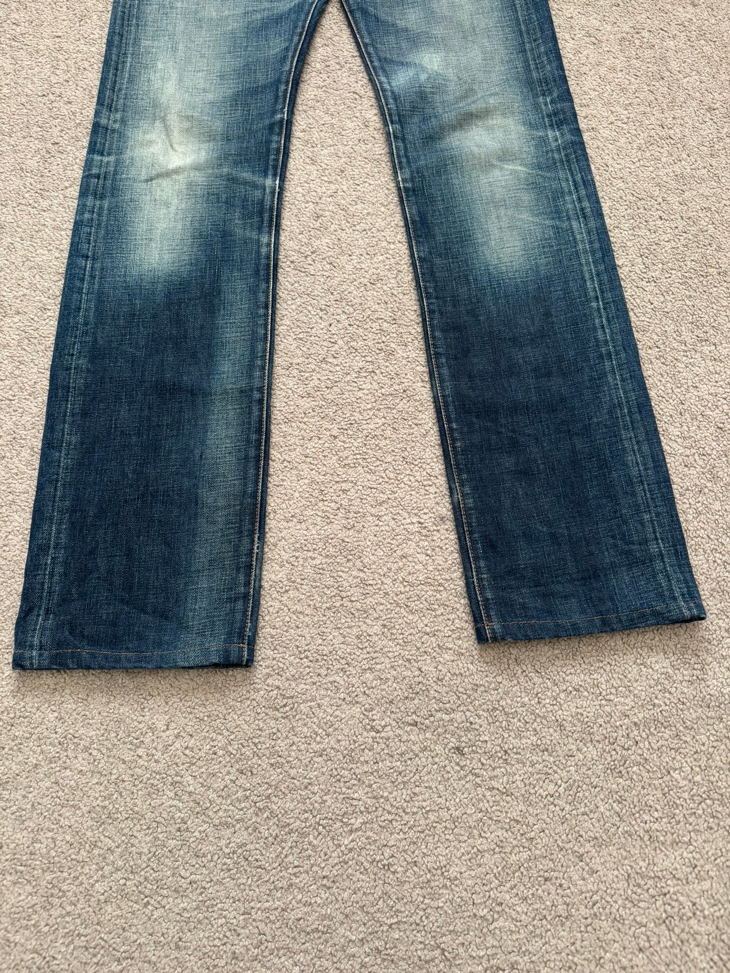 AW08 Dior Homme by Kris Van Assche "Day Off" Faded Blue Denim Jeans