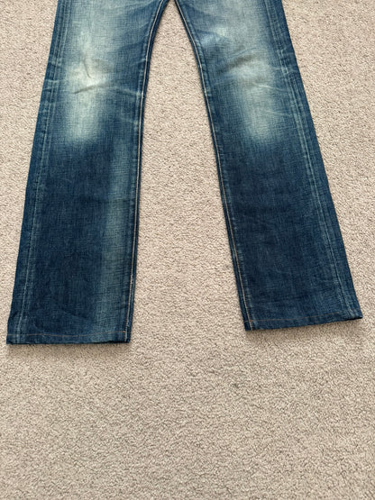 AW08 Dior Homme by Kris Van Assche "Day Off" Faded Blue Denim Jeans