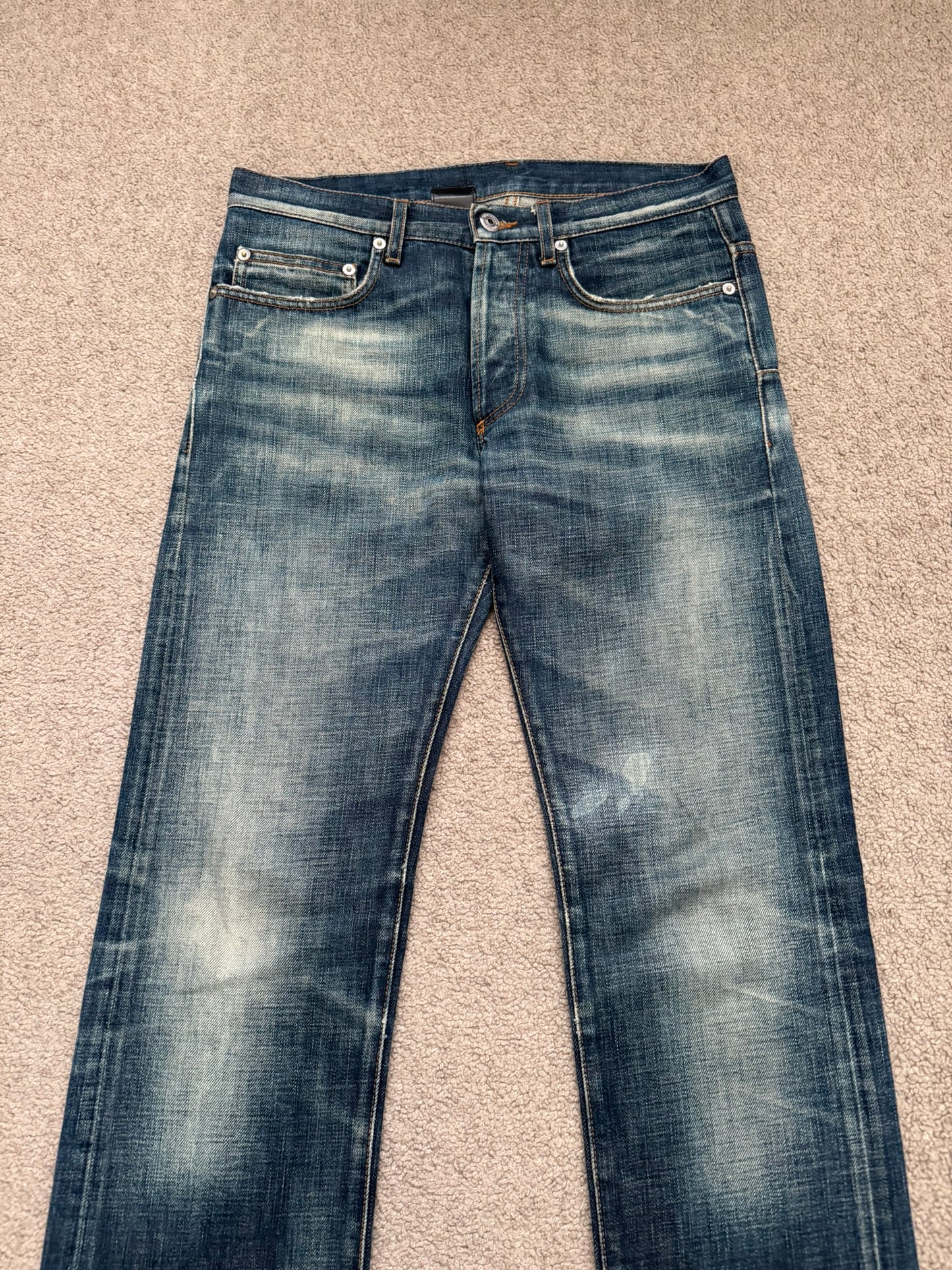 AW08 Dior Homme by Kris Van Assche "Day Off" Faded Blue Denim Jeans