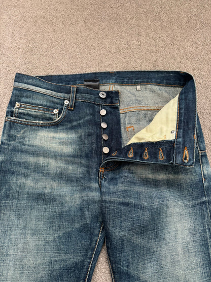 AW08 Dior Homme by Kris Van Assche "Day Off" Faded Blue Denim Jeans