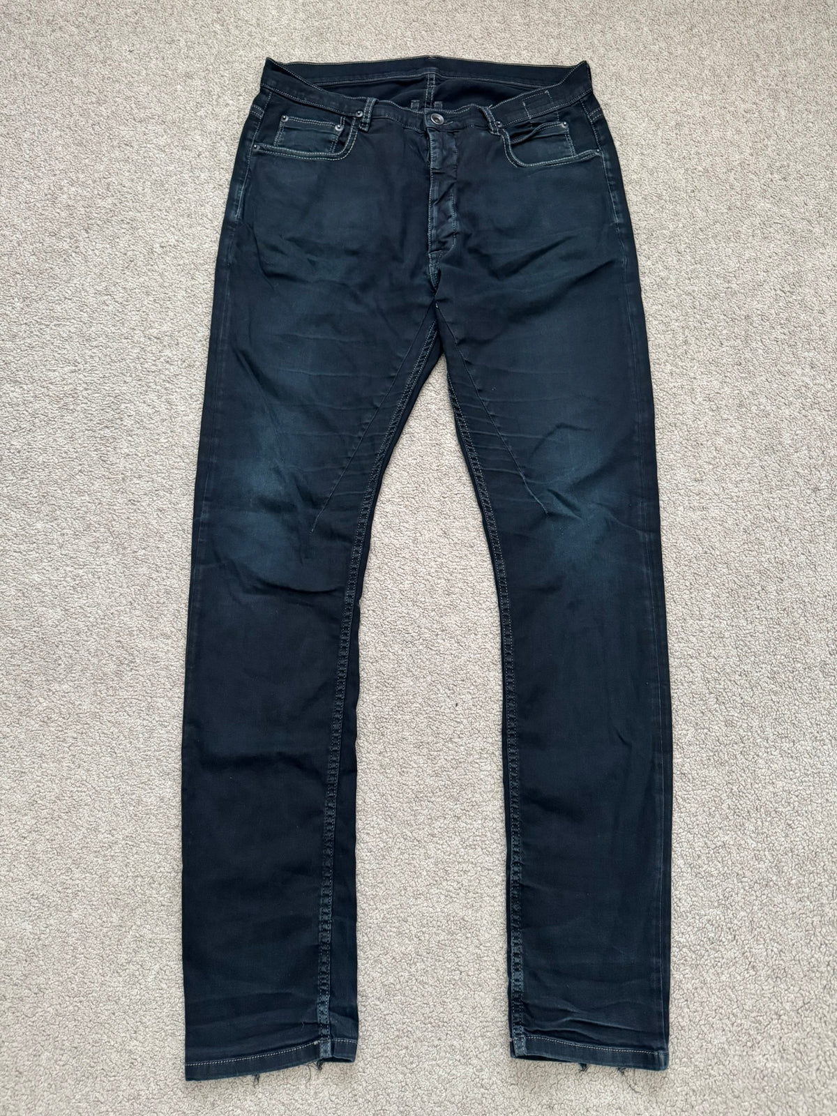 FW15 Rick Owens DRKSHDW Black Washed Torrence Cut Denim Jeans