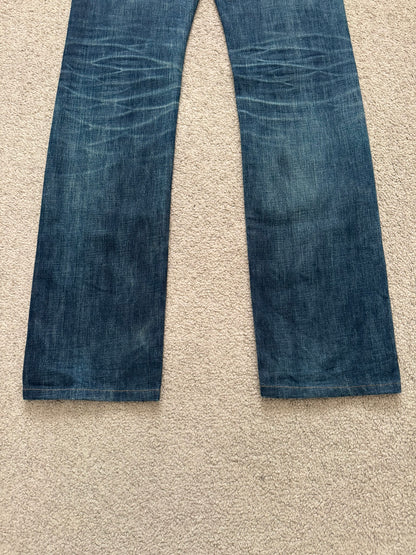 AW08 Dior Homme by Kris Van Assche "Day Off" Faded Blue Denim Jeans
