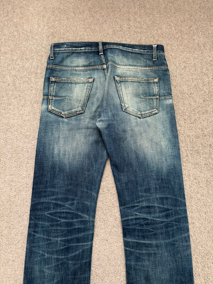 AW08 Dior Homme by Kris Van Assche "Day Off" Faded Blue Denim Jeans