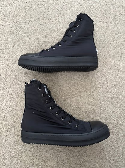 FW21 Rick Owens DRKSHDW Triple Black Nylon Ramones Sneakers