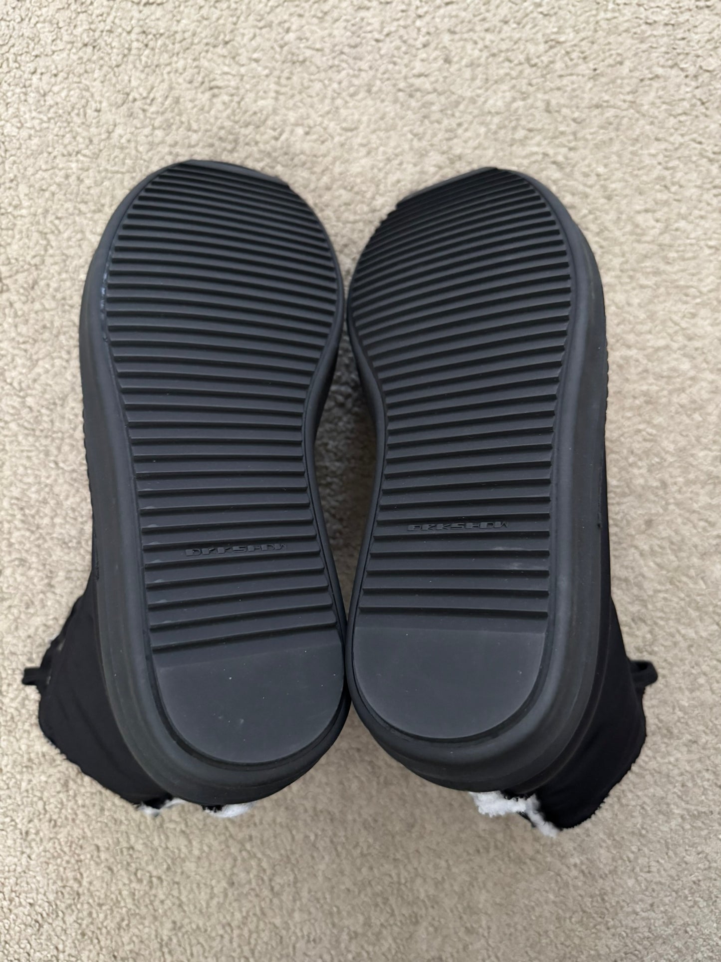 FW21 Rick Owens DRKSHDW Triple Black Nylon Ramones Sneakers