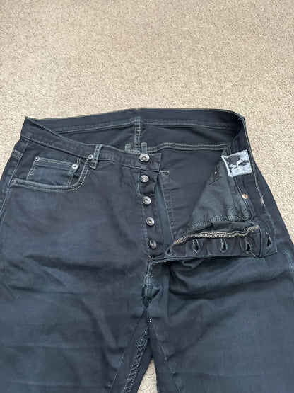 FW15 Rick Owens DRKSHDW Black Washed Torrence Cut Denim Jeans