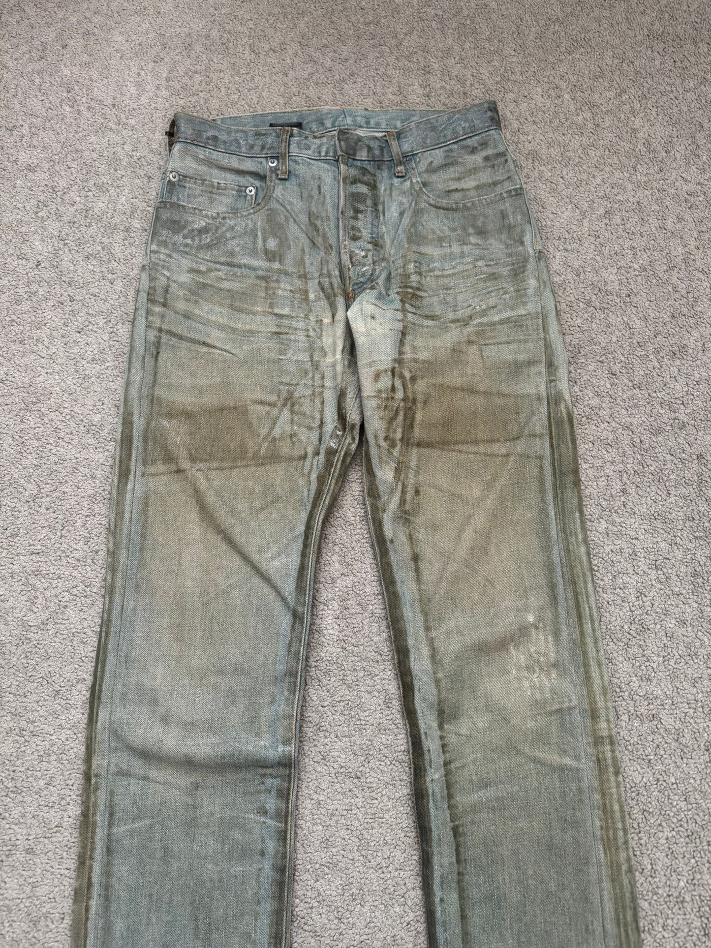 SS04 Dior Homme by Hedi Slimane “Bleu Claire” Waxed Denim Jeans