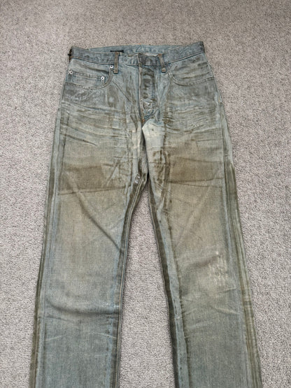 SS04 Dior Homme by Hedi Slimane “Bleu Claire” Waxed Denim Jeans