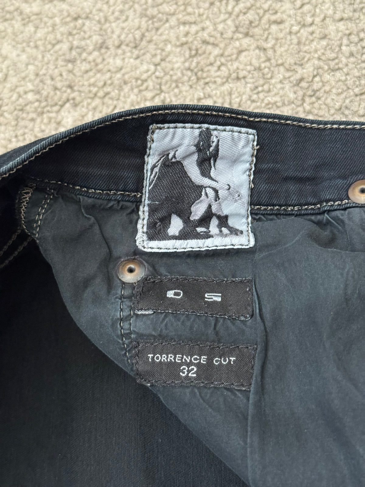 FW15 Rick Owens DRKSHDW Black Washed Torrence Cut Denim Jeans