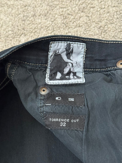 FW15 Rick Owens DRKSHDW Black Washed Torrence Cut Denim Jeans