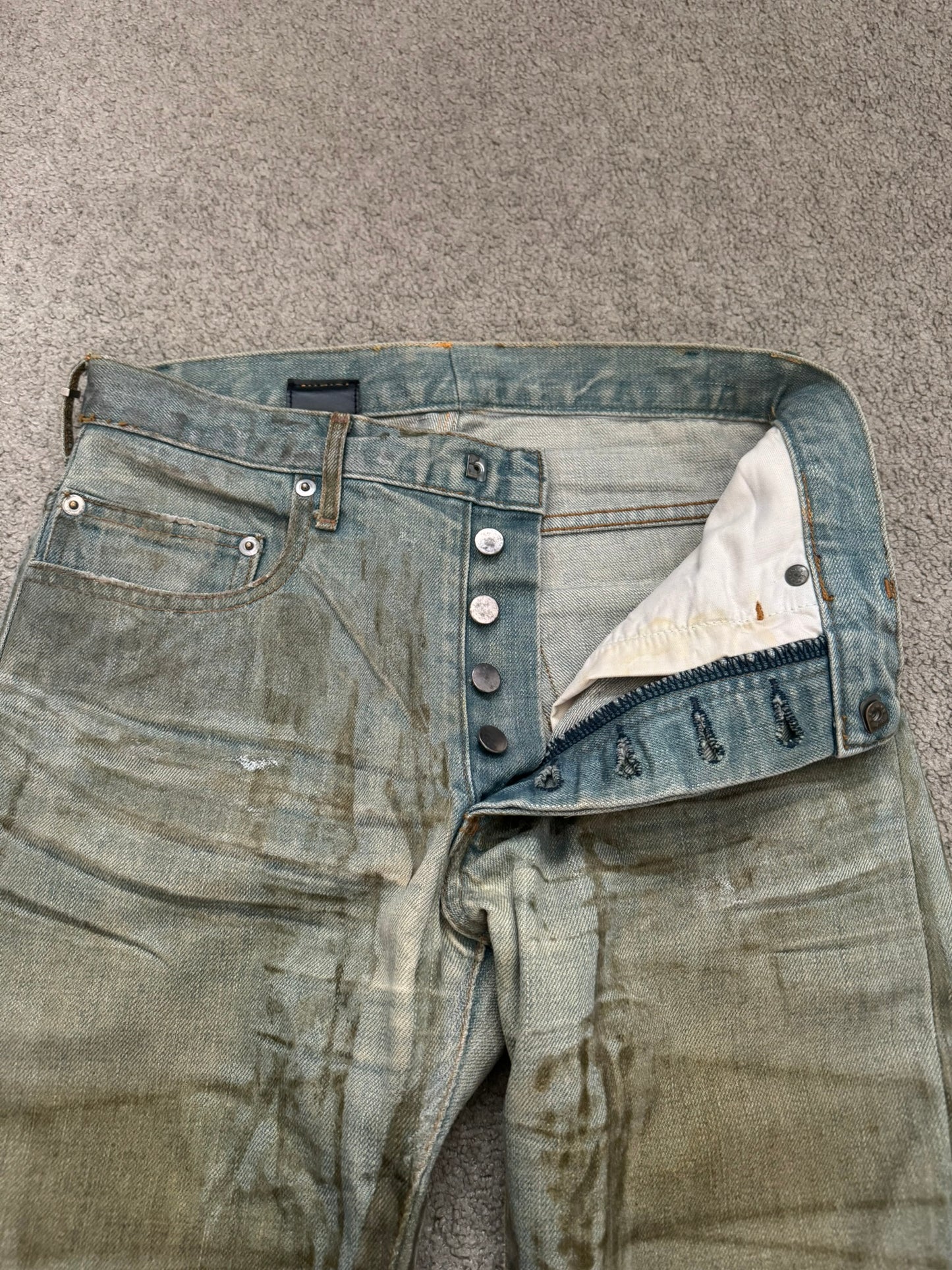 SS04 Dior Homme by Hedi Slimane “Bleu Claire” Waxed Denim Jeans