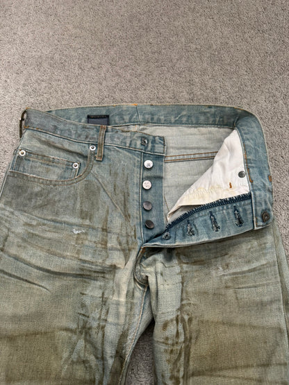 SS04 Dior Homme by Hedi Slimane “Bleu Claire” Waxed Denim Jeans