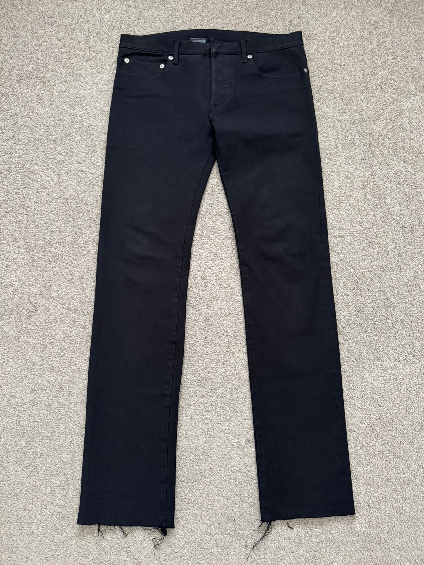 SS10 Dior Homme by Kris Van Assche MIJ Black Rayon Denim Jeans