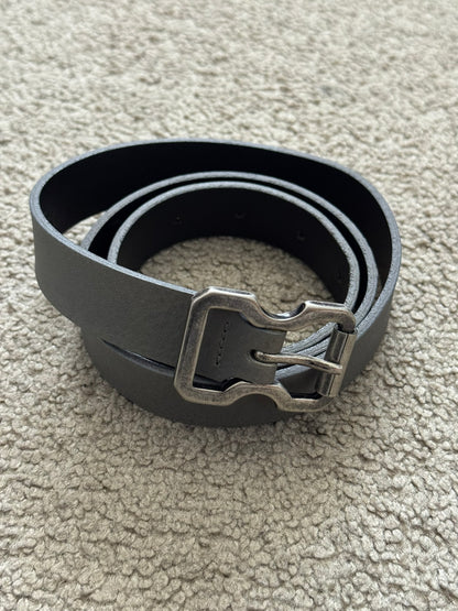 Maison Margiela Grey Leather Conway Buckle Belt