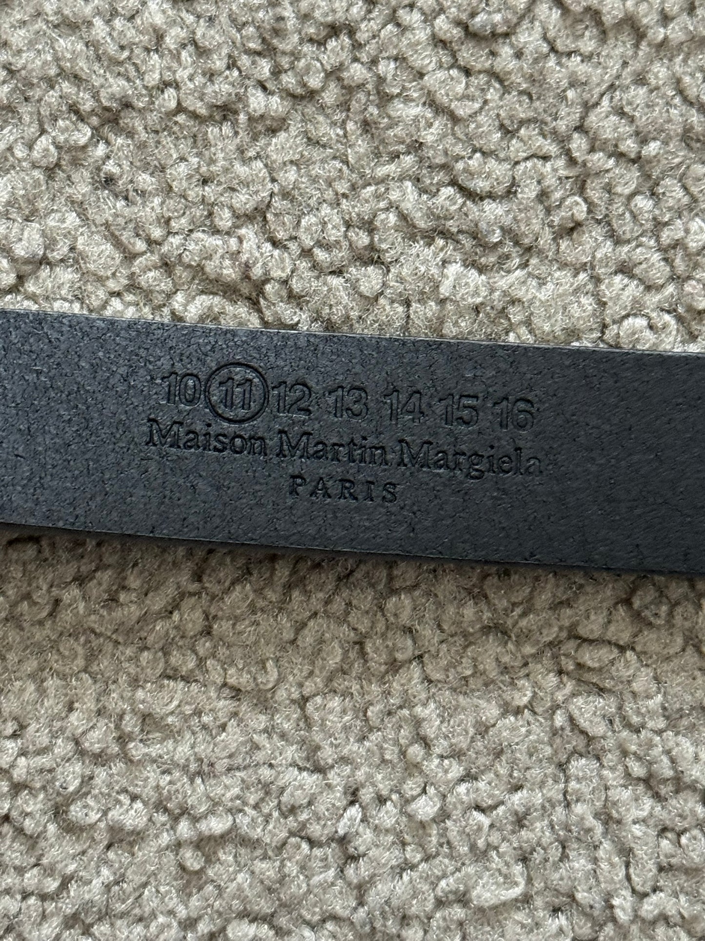 Maison Margiela Grey Leather Conway Buckle Belt