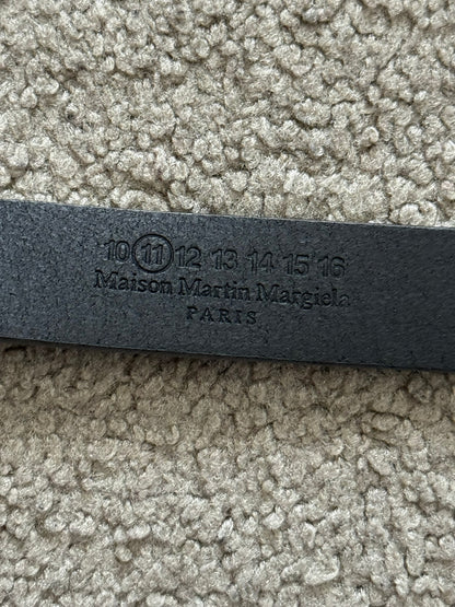 Maison Margiela Grey Leather Conway Buckle Belt