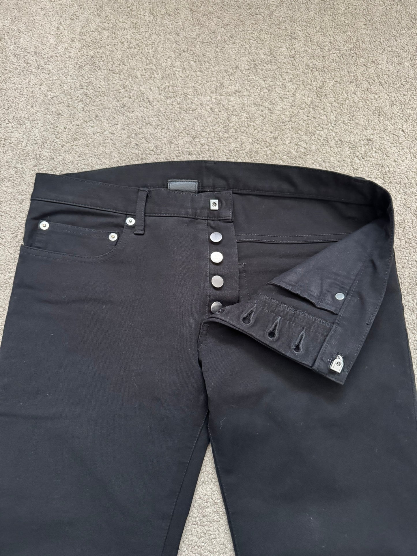 SS10 Dior Homme by Kris Van Assche MIJ Black Rayon Denim Jeans