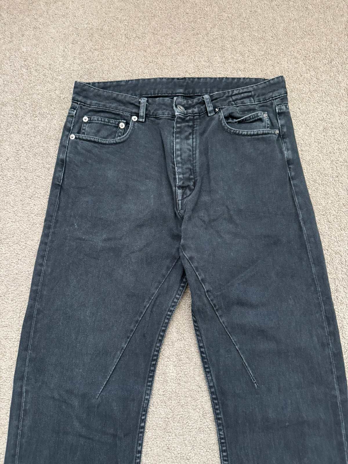 SS20 Rick Owens DRKSHDW Faded Washed Torrance Cut Denim Jeans