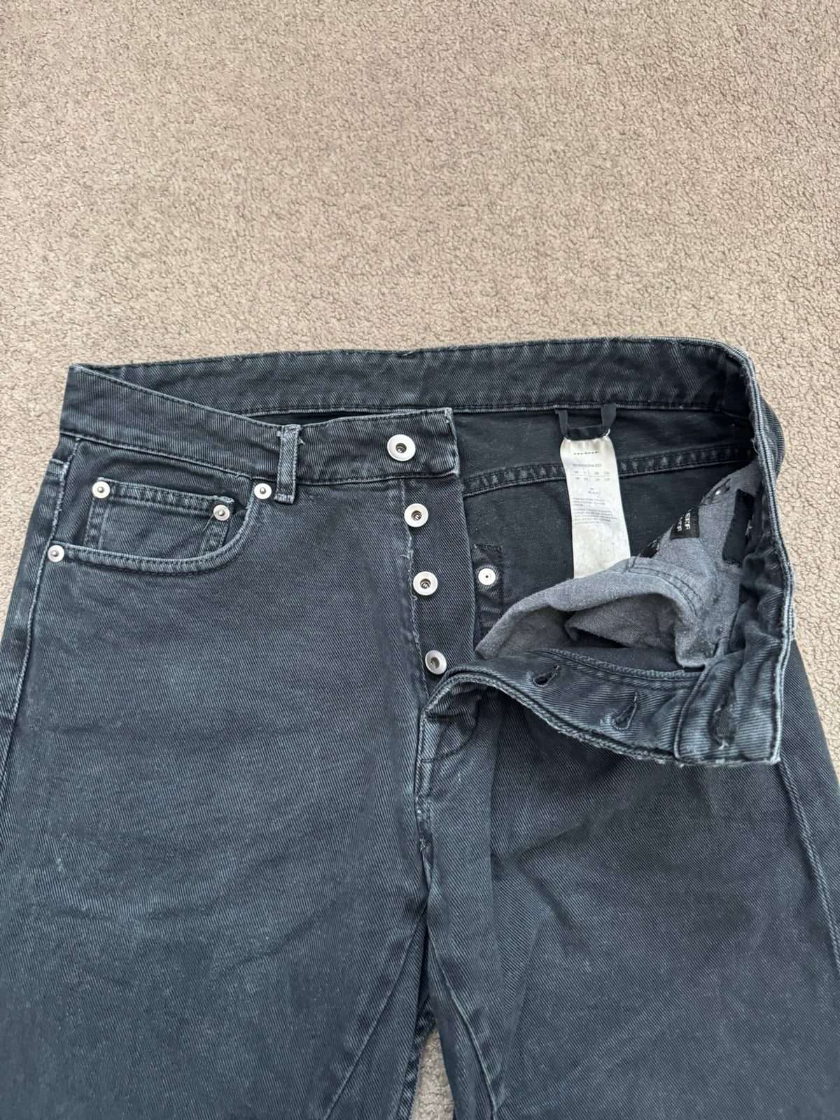 SS20 Rick Owens DRKSHDW Faded Washed Torrance Cut Denim Jeans
