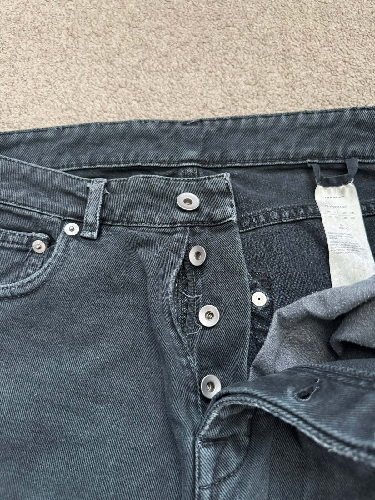SS20 Rick Owens DRKSHDW Faded Washed Torrance Cut Denim Jeans