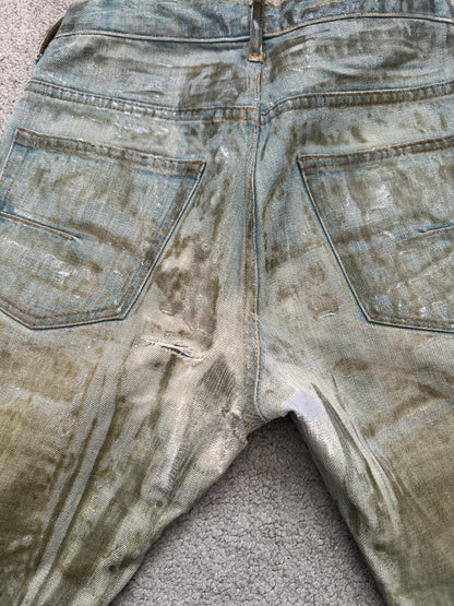 SS04 Dior Homme by Hedi Slimane “Bleu Claire” Waxed Denim Jeans