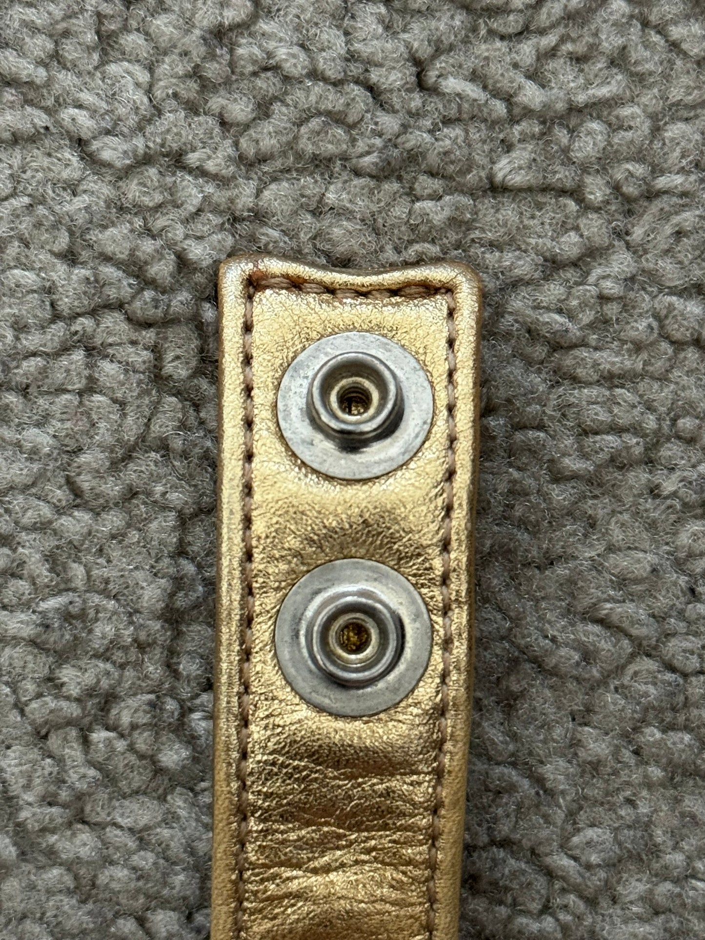 Chrome Heart 3 Rhodium Silver Cross Snap Gold Leather Bracelet